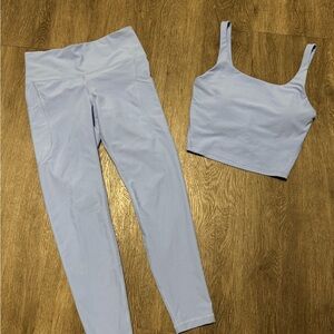 Old Navy Women's Light Blue Leggings and Crop Top Set